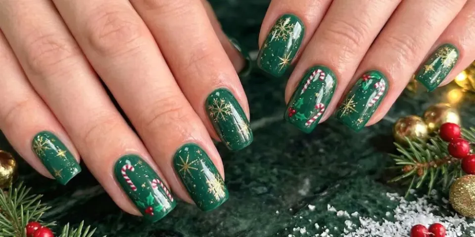 Action-Oriented: 25 Festive Green Nail Art Ideas You Need to Try This Winter